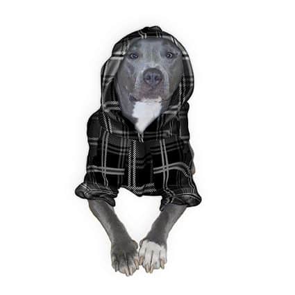 Black Grey Diamonds Plaid Anti Pill Basic Fleece Big Dog Pajamas