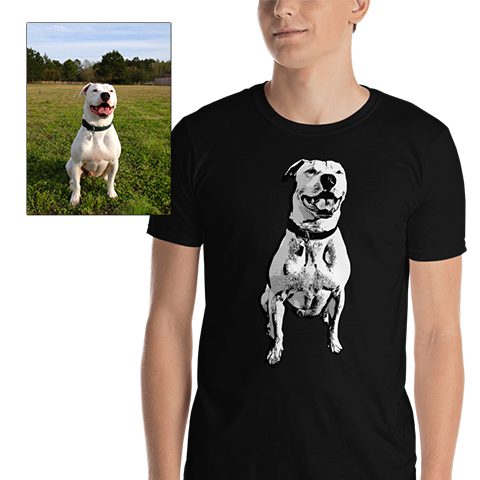 Custom Dog Ink Drawing Short Sleeve Unisex T-Shirt – BigDogsCloset