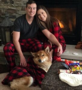 Matching pajama with big dogs and dog parents