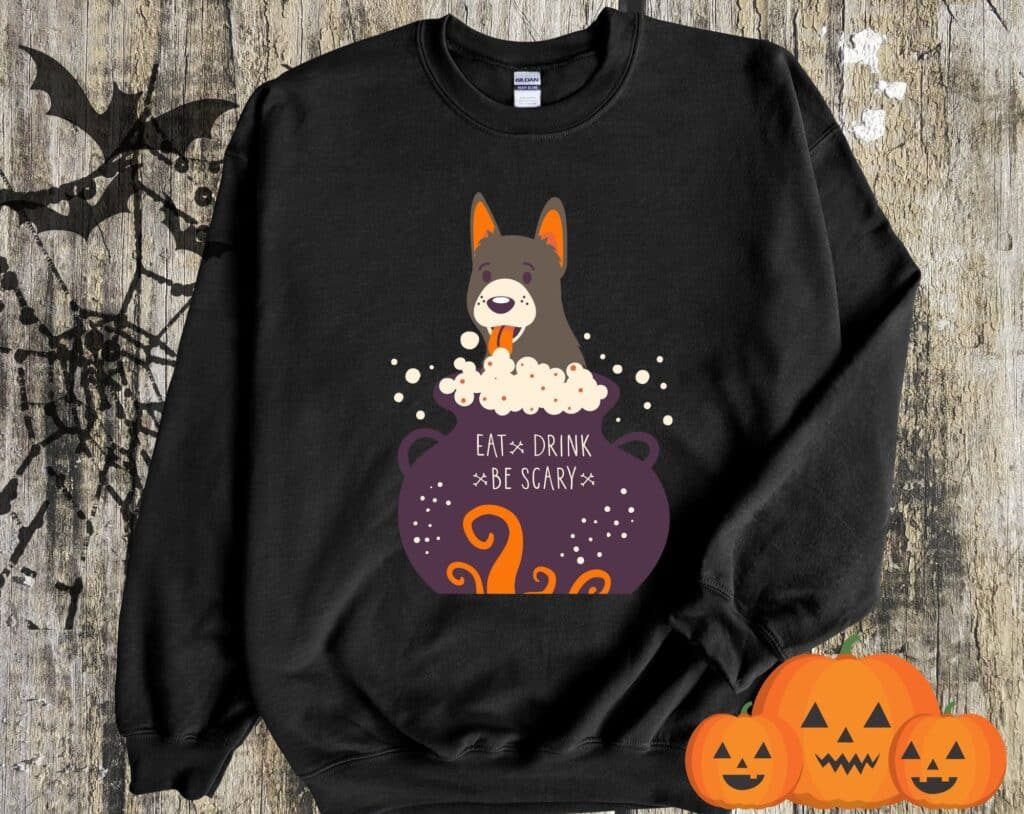 Spooky Big Dog Halloween Sweatshirt